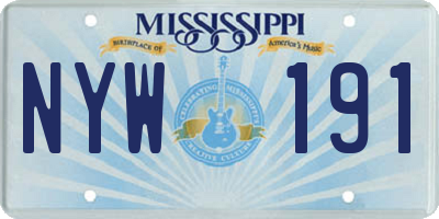 MS license plate NYW191