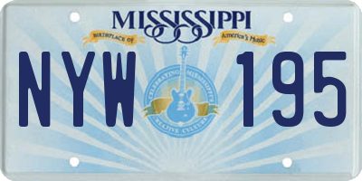 MS license plate NYW195