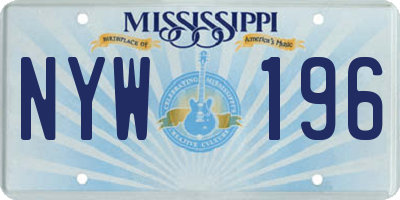 MS license plate NYW196
