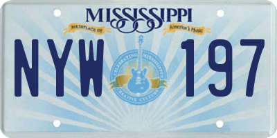 MS license plate NYW197