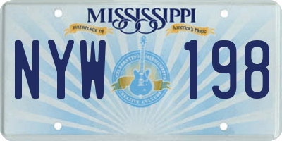 MS license plate NYW198