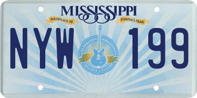 MS license plate NYW199