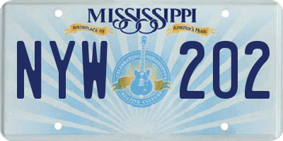 MS license plate NYW202