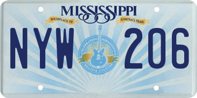 MS license plate NYW206