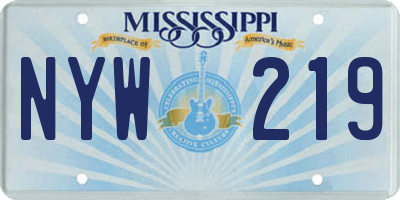 MS license plate NYW219