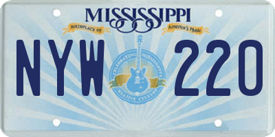 MS license plate NYW220