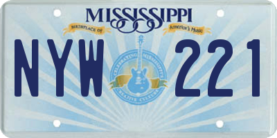 MS license plate NYW221