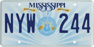 MS license plate NYW244
