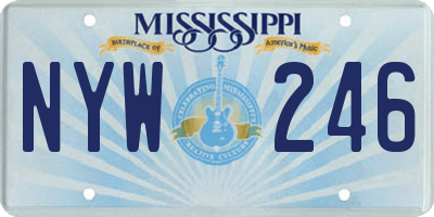 MS license plate NYW246