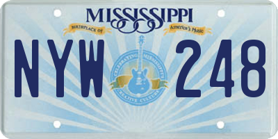 MS license plate NYW248
