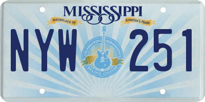 MS license plate NYW251