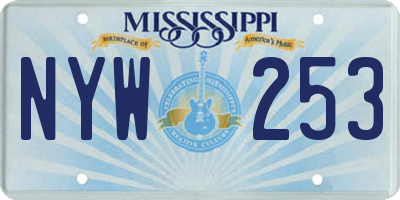 MS license plate NYW253