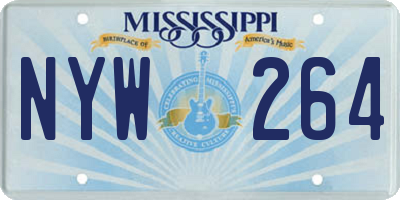 MS license plate NYW264