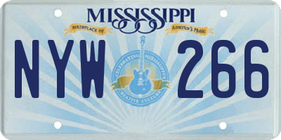 MS license plate NYW266