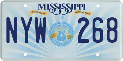 MS license plate NYW268