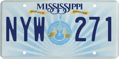MS license plate NYW271