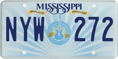MS license plate NYW272