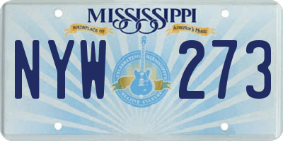 MS license plate NYW273