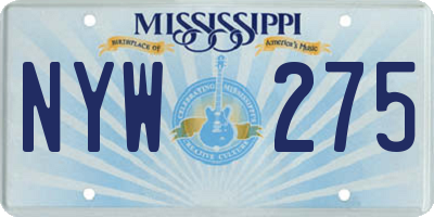 MS license plate NYW275