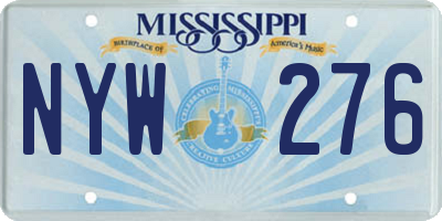 MS license plate NYW276