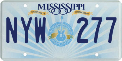 MS license plate NYW277