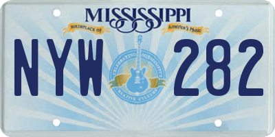 MS license plate NYW282