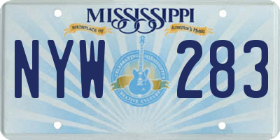 MS license plate NYW283