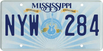 MS license plate NYW284