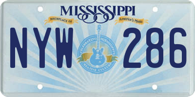 MS license plate NYW286
