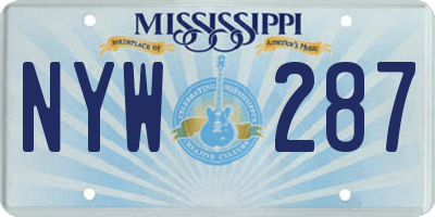 MS license plate NYW287