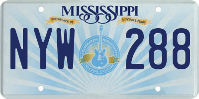 MS license plate NYW288