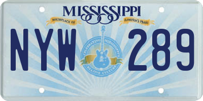MS license plate NYW289