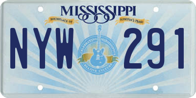 MS license plate NYW291