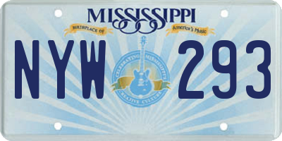 MS license plate NYW293