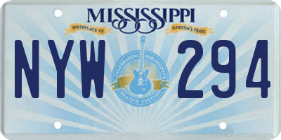 MS license plate NYW294