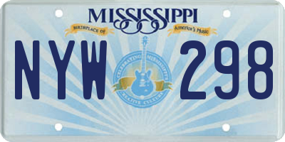 MS license plate NYW298