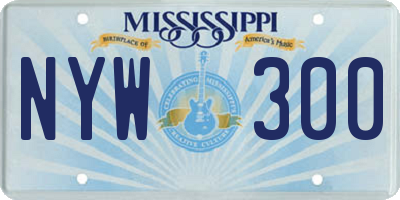 MS license plate NYW300