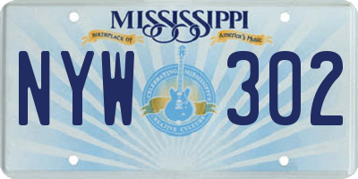 MS license plate NYW302