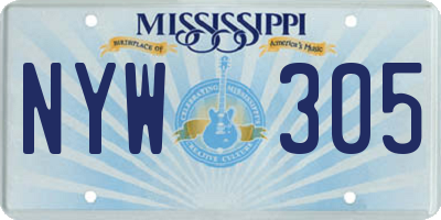 MS license plate NYW305