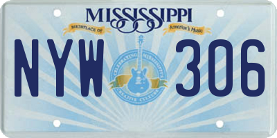 MS license plate NYW306