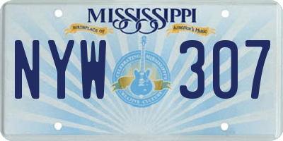MS license plate NYW307