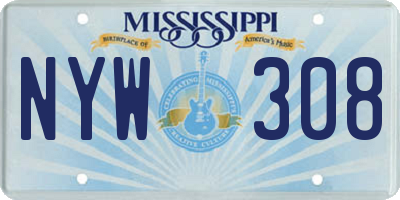 MS license plate NYW308