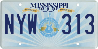 MS license plate NYW313
