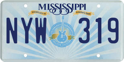 MS license plate NYW319