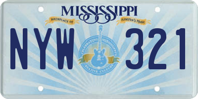 MS license plate NYW321