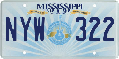 MS license plate NYW322