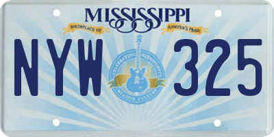 MS license plate NYW325