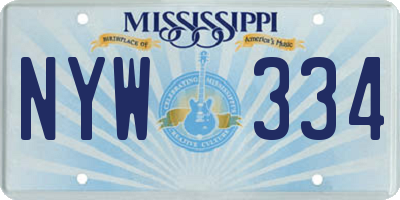 MS license plate NYW334