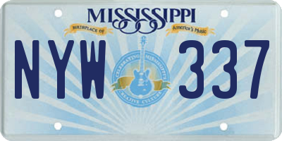 MS license plate NYW337