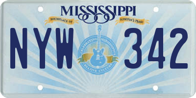 MS license plate NYW342